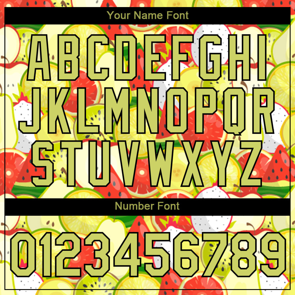 Custom White Neon Yellow-Black 3D Pattern Design Summer Holiday Fruit Performance T-Shirt view 4