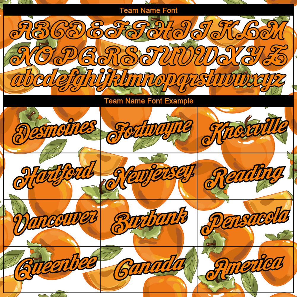 Custom White Bay Orange-Black 3D Pattern Design Summer Holiday Fruit Performance T-Shirt view 3