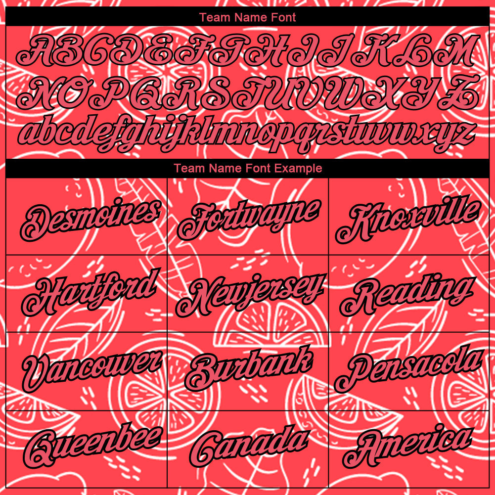 Custom Neon Pink Black 3D Pattern Design Summer Holiday Fruit Performance T-Shirt view 3