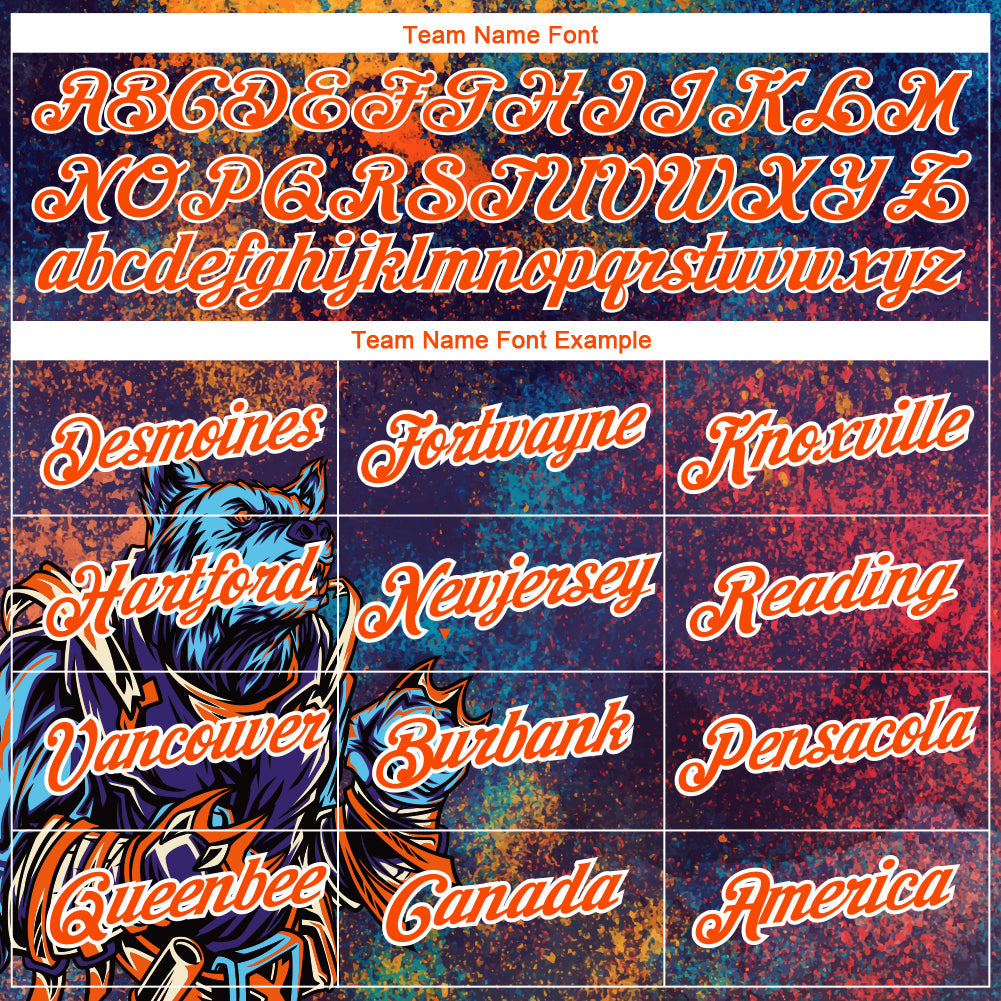 Custom Purple Orange-White 3D Pattern Design Holi Festival Color Powder Performance T-Shirt view 3