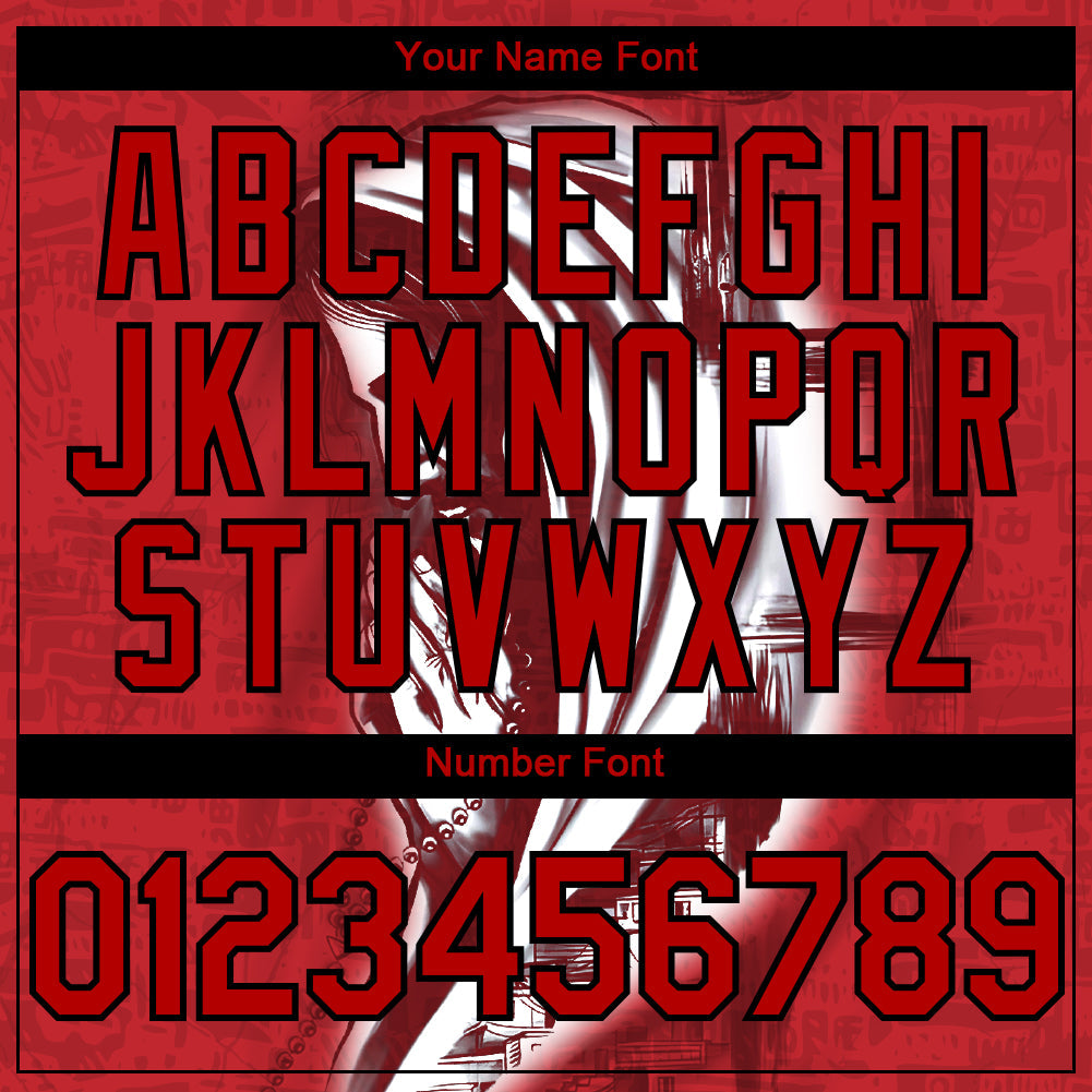 Custom Red Black 3D Pattern Design Religion Jesus Christc Authentic Baseball Jersey view 5
