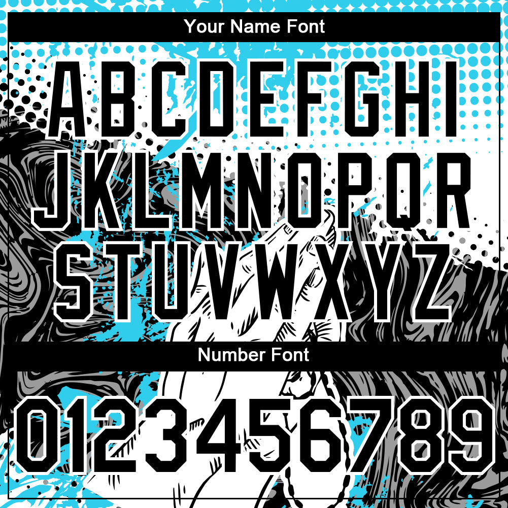 Custom Light Blue Black-White 3D Pattern Design Religion Jesus Christ Authentic Baseball Jersey view 5