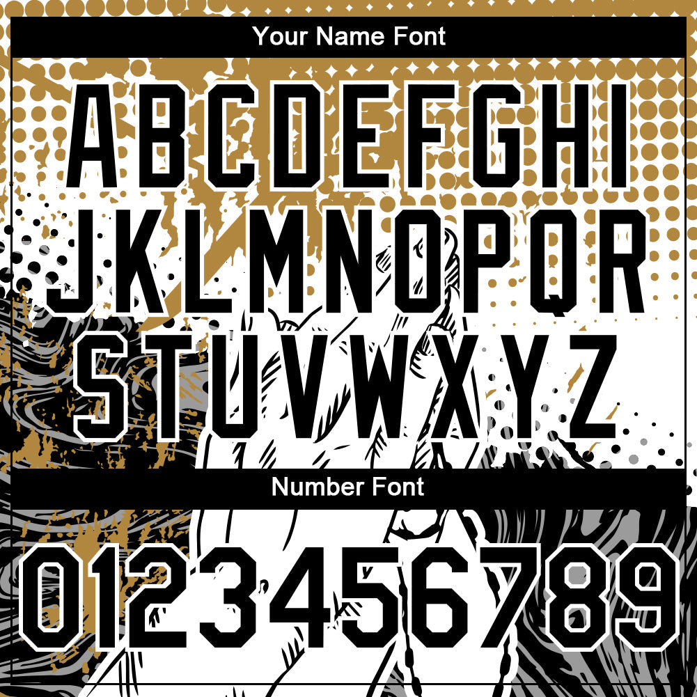 Custom Old Gold Black 3D Pattern Design Religion Jesus Christ Authentic Baseball Jersey view 5
