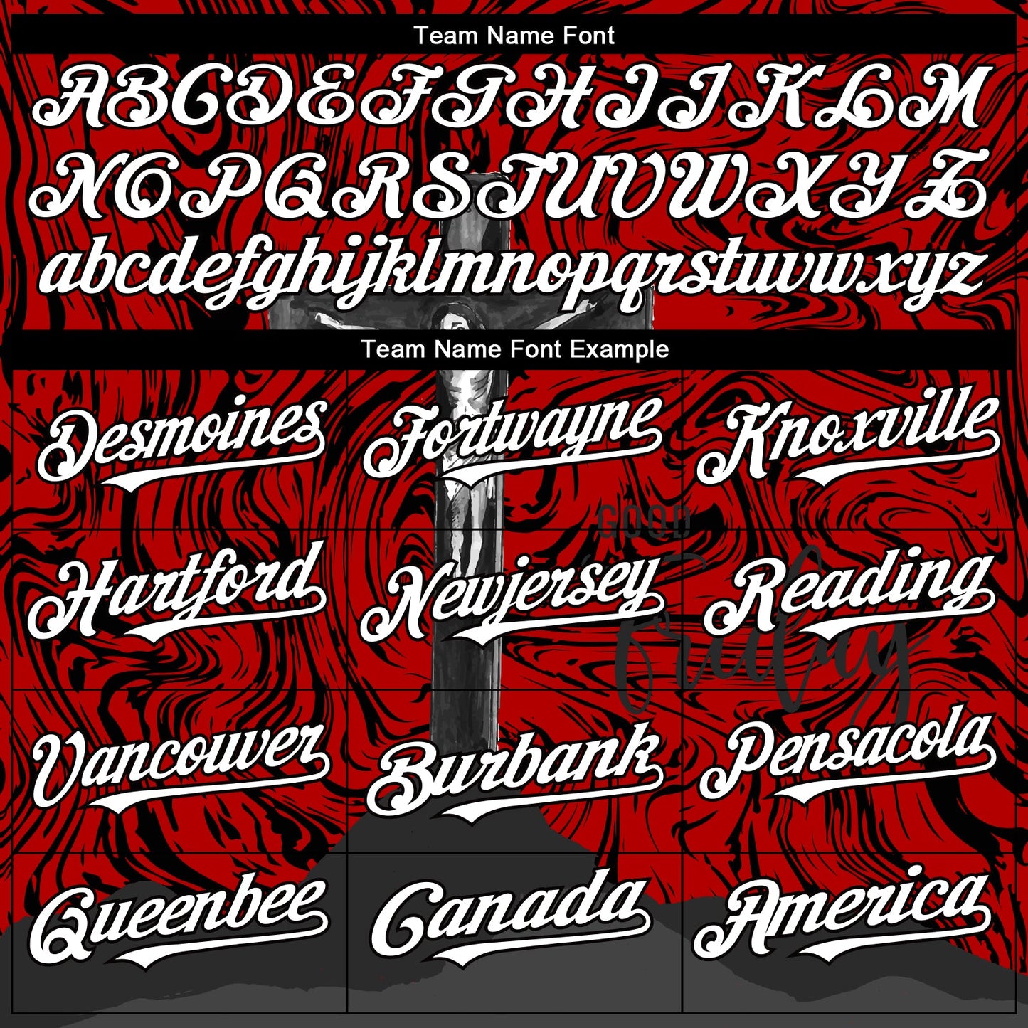 Custom Red White-Black 3D Pattern Design Religion Cross Jesus Christ Good Friday Authentic Baseball Jersey view 4