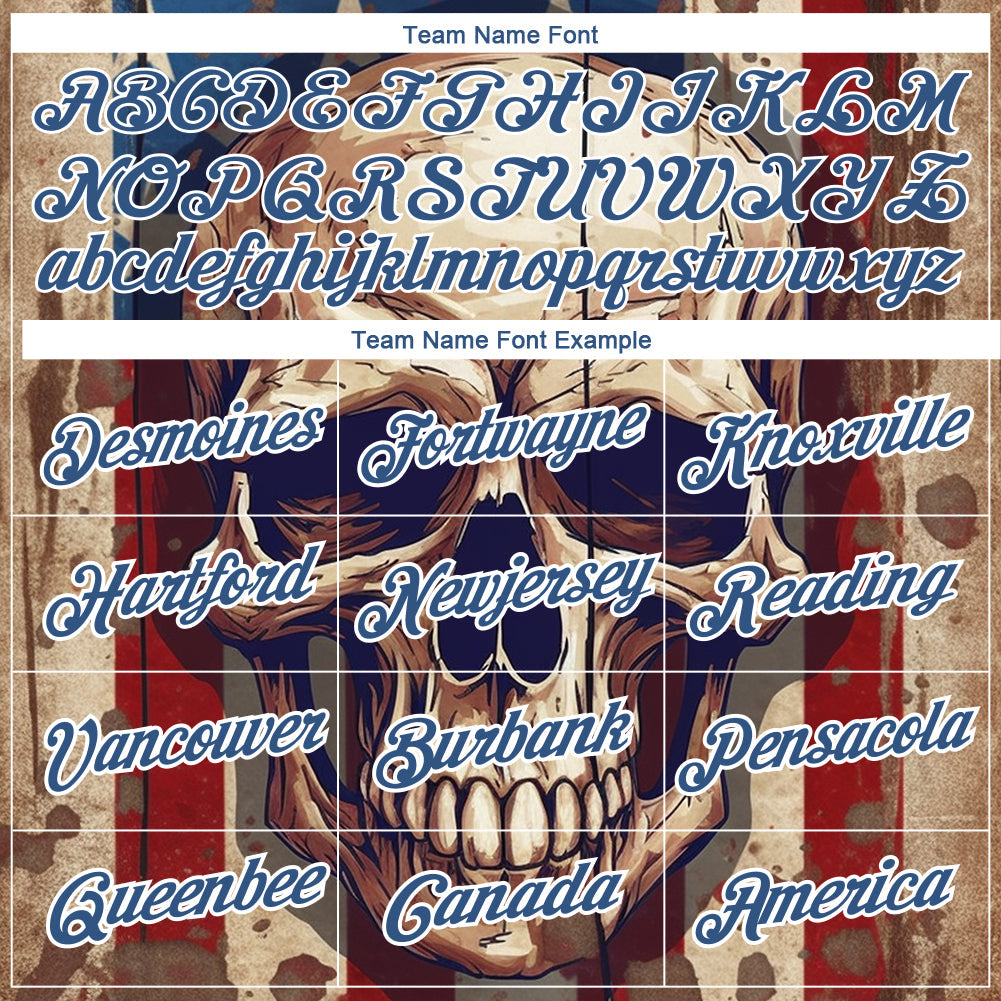 Custom Black Crimson-Blue 3D Skull With American Flag Performance T-Shirt view 3