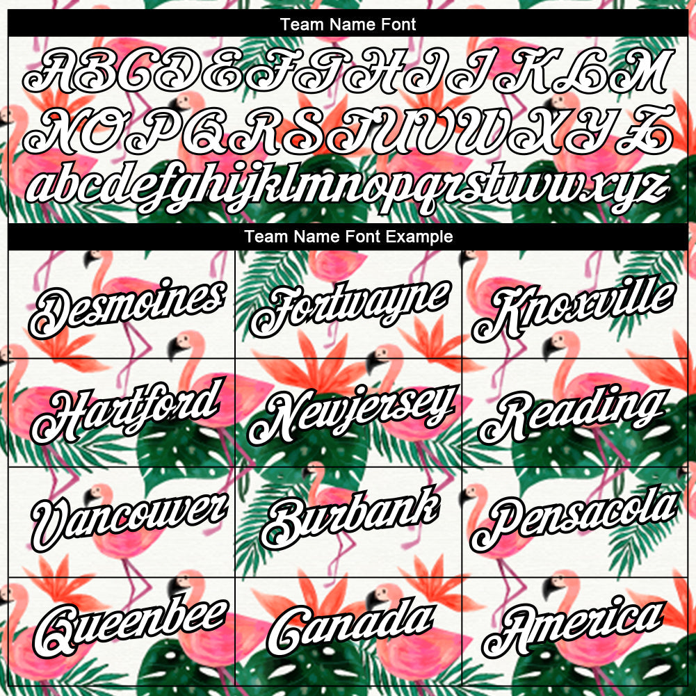 Custom White Black 3D Pattern Design Tropical Hawaii Flamingo Performance T-Shirt view 3