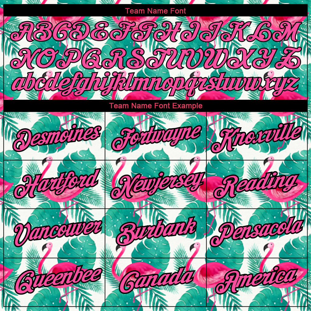 Custom White Pink-Black 3D Pattern Design Tropical Hawaii Flamingo Performance T-Shirt view 3
