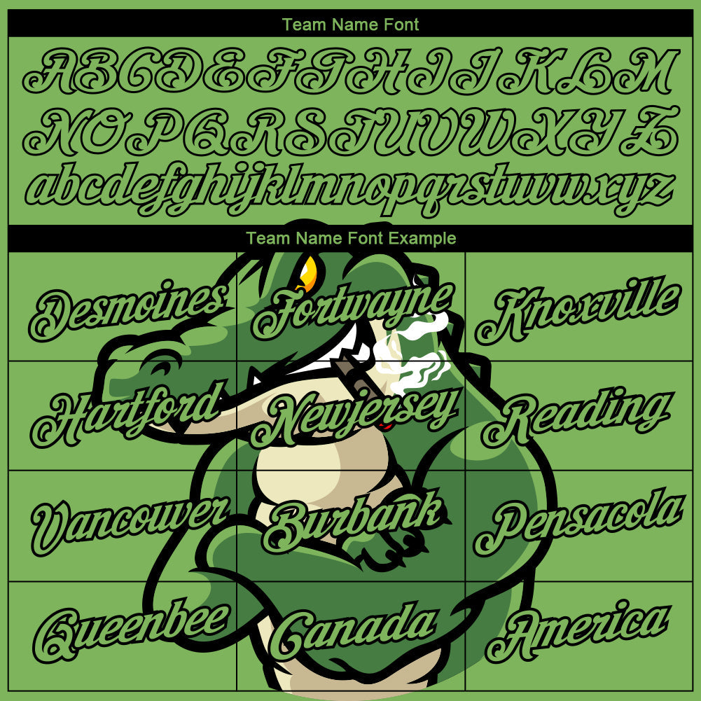 Custom Aurora Green Black-Cream 3D Pattern Design Crocodile Performance T-Shirt view 3