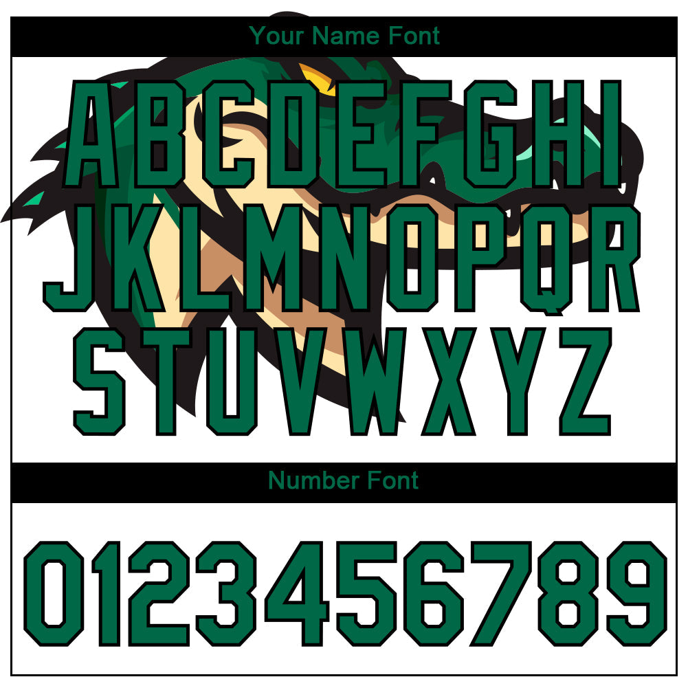 Custom White Kelly Green-Black 3D Pattern Design Crocodile Performance T-Shirt view 4