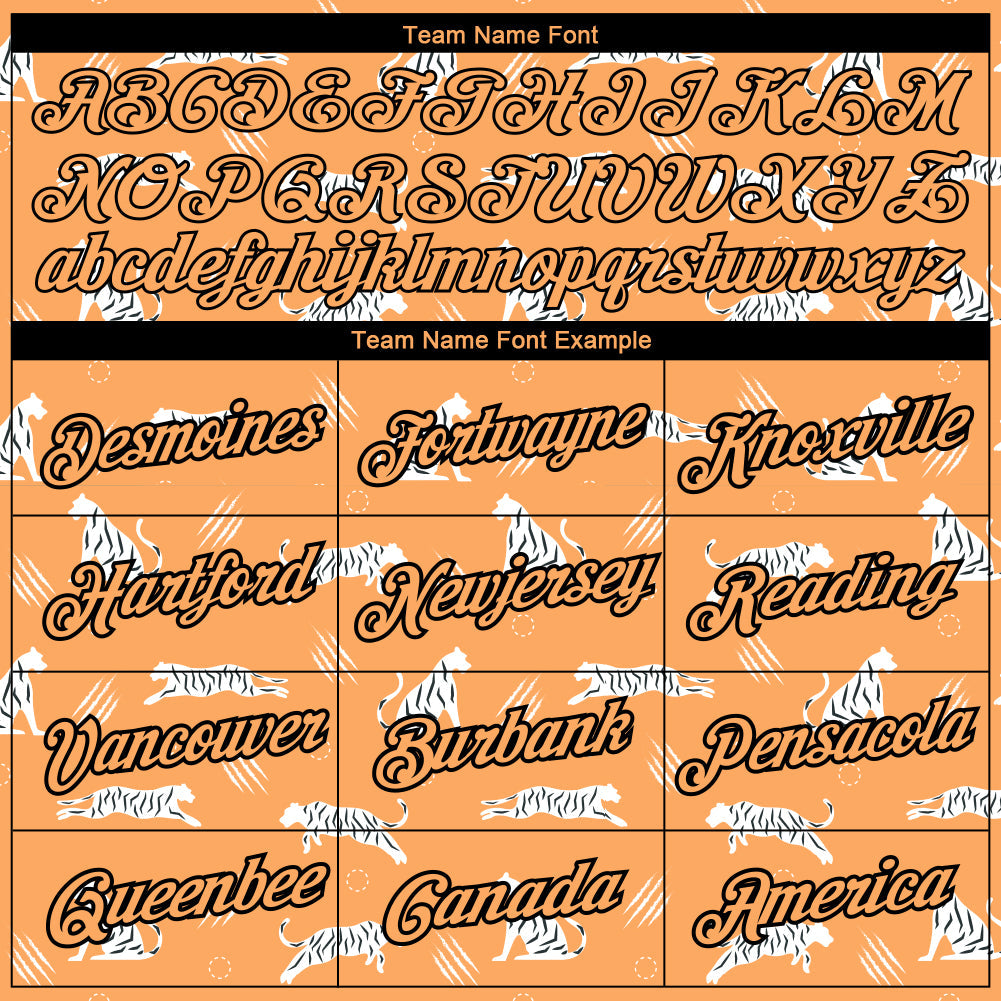 Custom Bay Orange Black 3D Pattern Design Tiger Performance T-Shirt view 3