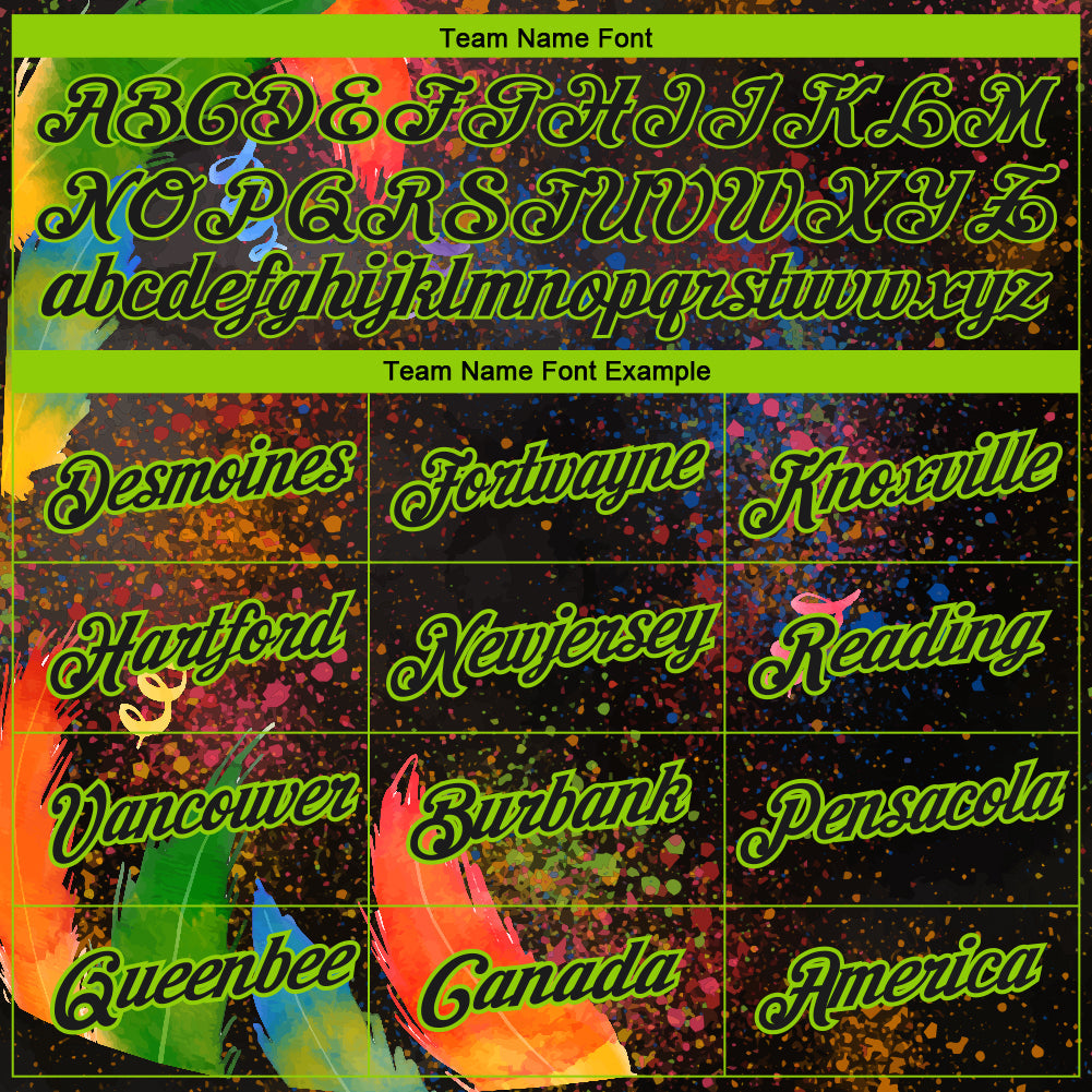 Custom Black Neon Green 3D Pattern Design Holi Festival Color Powder Performance T-Shirt view 3