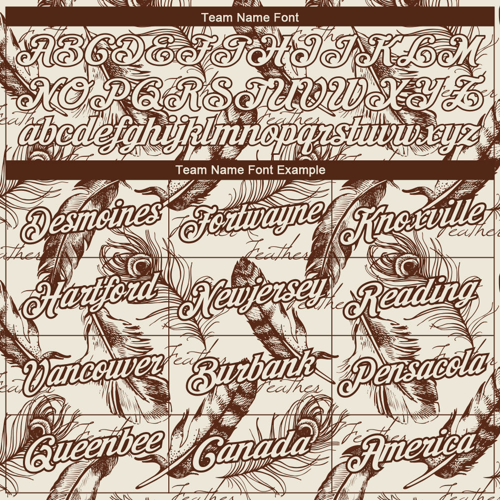 Custom Cream Brown 3D Pattern Design Feather Performance T-Shirt view 3