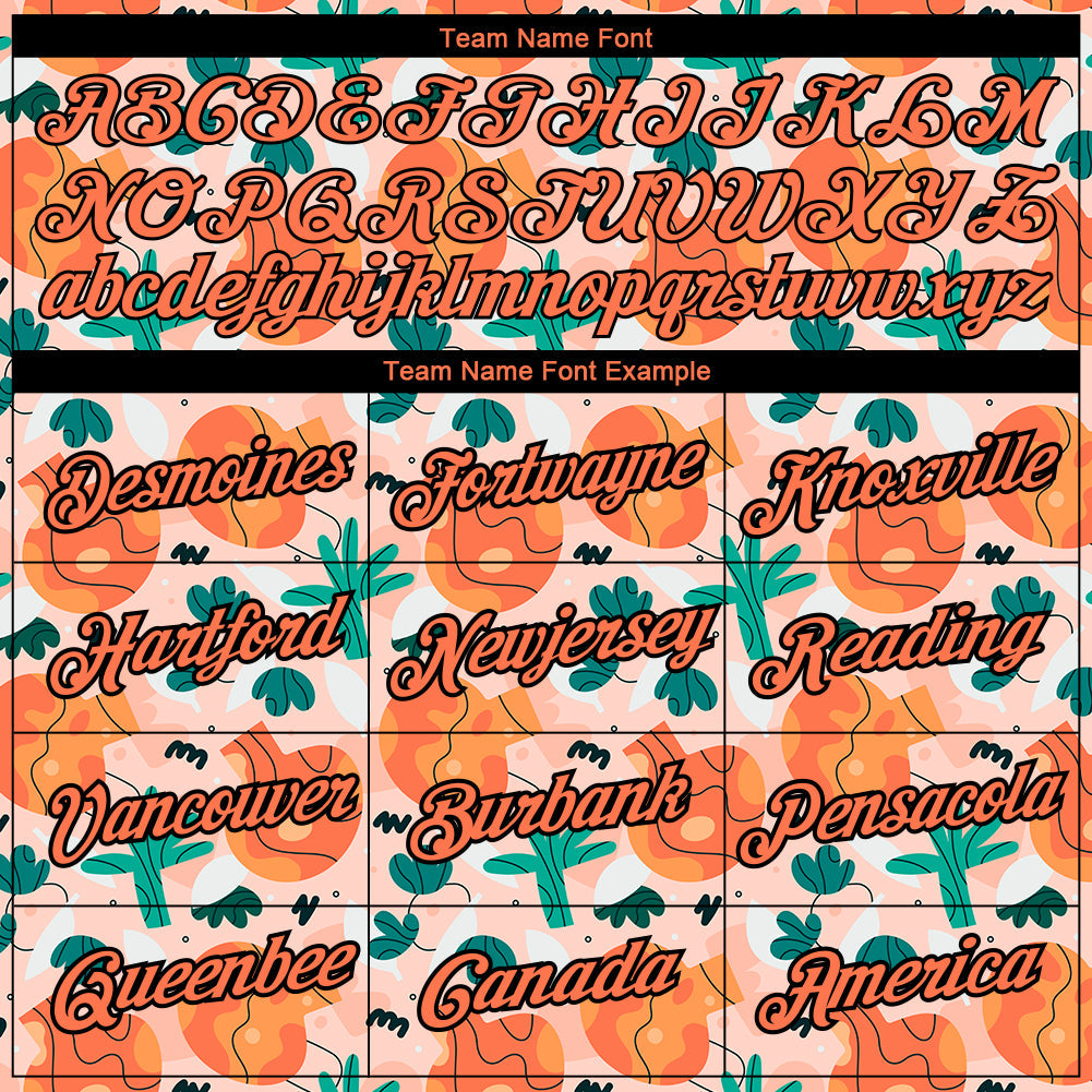 Custom Light Pink Bay Orange-Black 3D Pattern Design Abstract Doodle Performance T-Shirt view 3