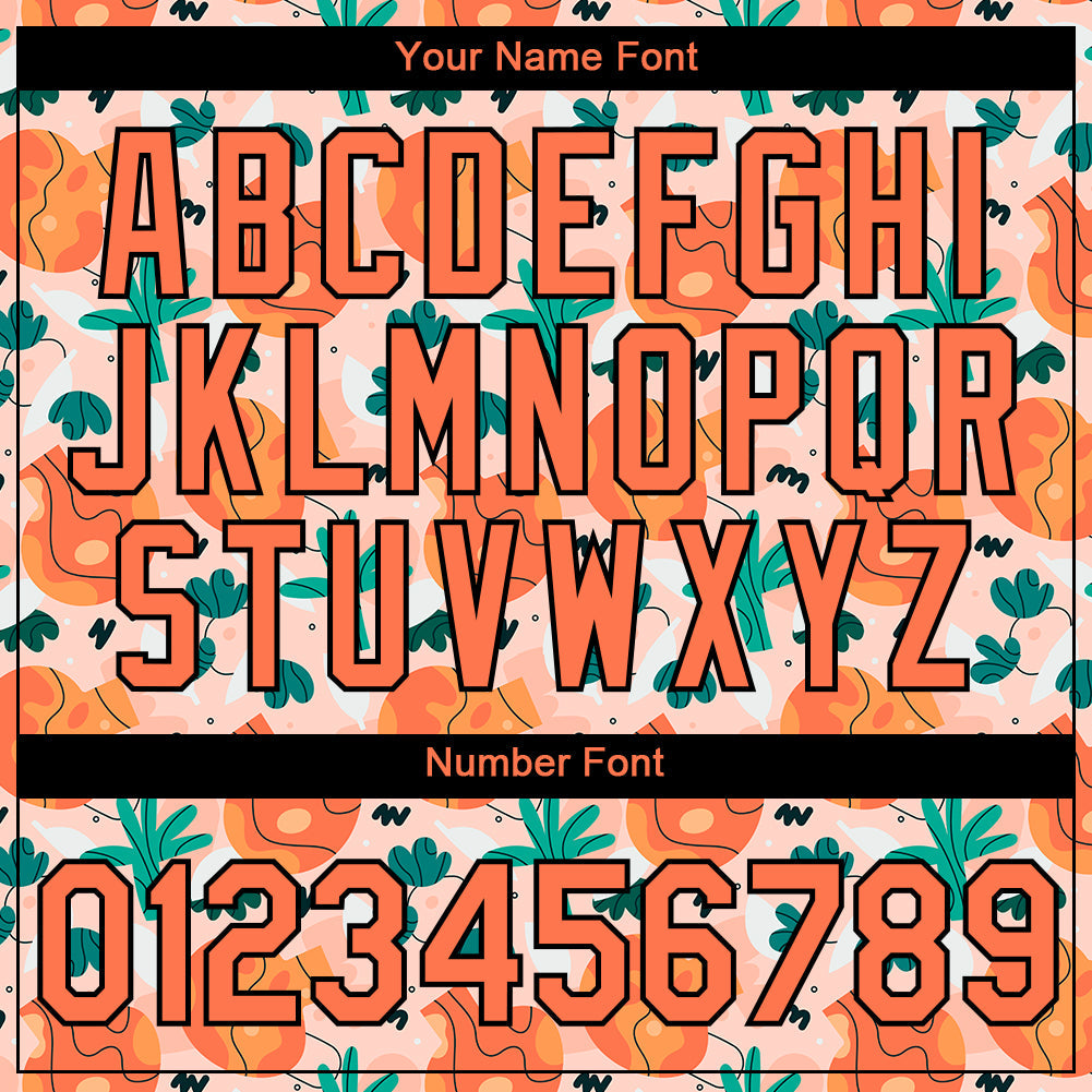 Custom Light Pink Bay Orange-Black 3D Pattern Design Abstract Doodle Performance T-Shirt view 4
