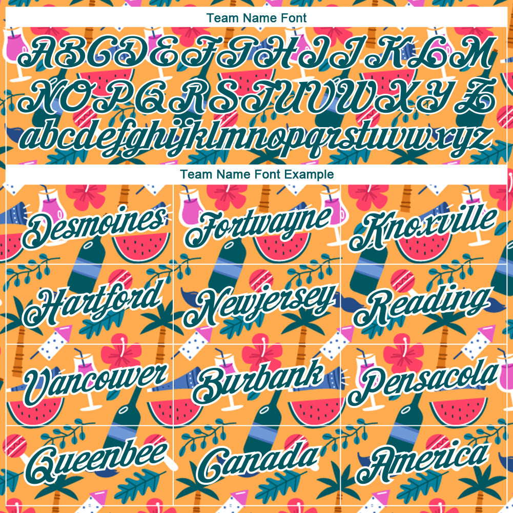 Custom Yellow Midnight Green-White 3D Pattern Design Hawaii Summer Holiday Performance T-Shirt view 3