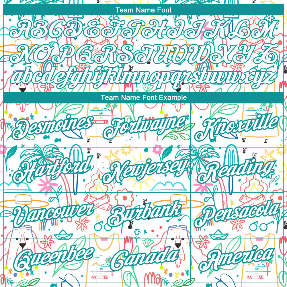 Custom White Aqua 3D Pattern Design Hawaii Summer Holiday Performance T-Shirt view 3