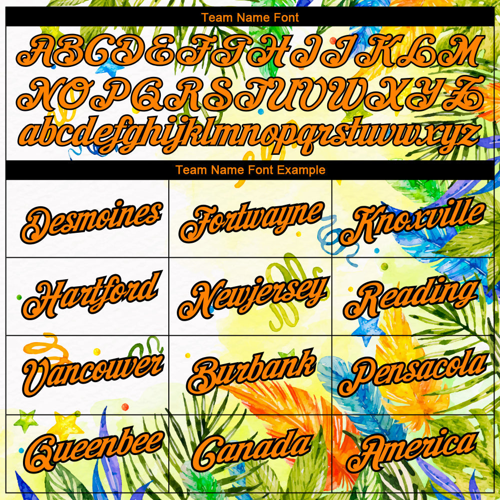 Custom White Bay Orange-Black 3D Pattern Design Hawaii Palm Leaves Performance T-Shirt view 3