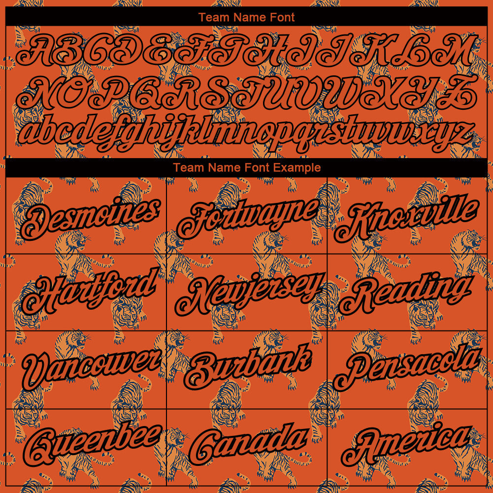 Custom Texas Orange Black 3D Pattern Design Tiger Performance T-Shirt view 3