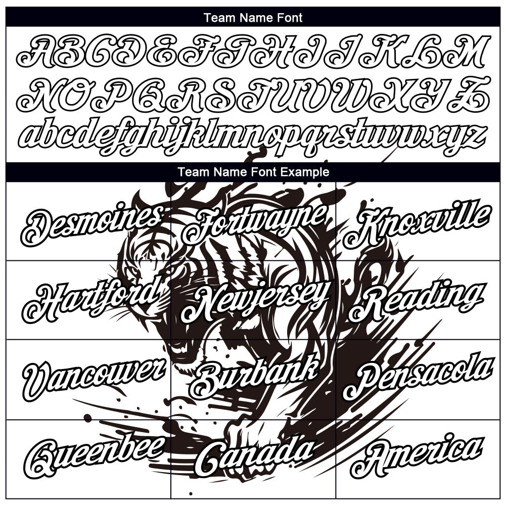 Custom White Black 3D Pattern Design Tiger Performance T-Shirt view 3