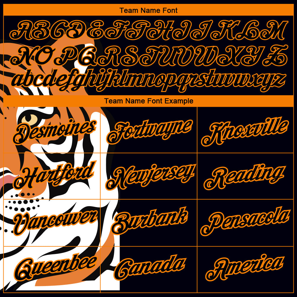 Custom Black Bay Orange 3D Pattern Design Tiger Performance T-Shirt view 3
