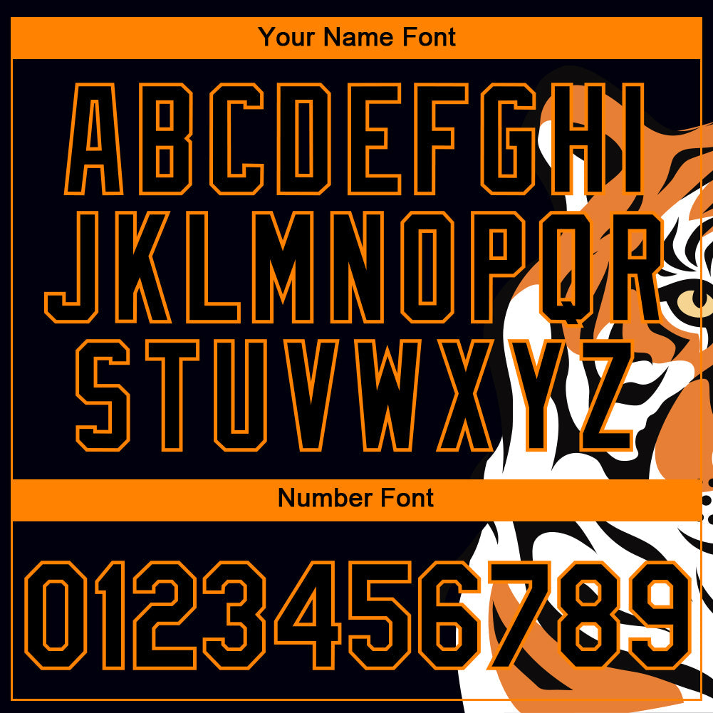 Custom Black Bay Orange 3D Pattern Design Tiger Performance T-Shirt view 4