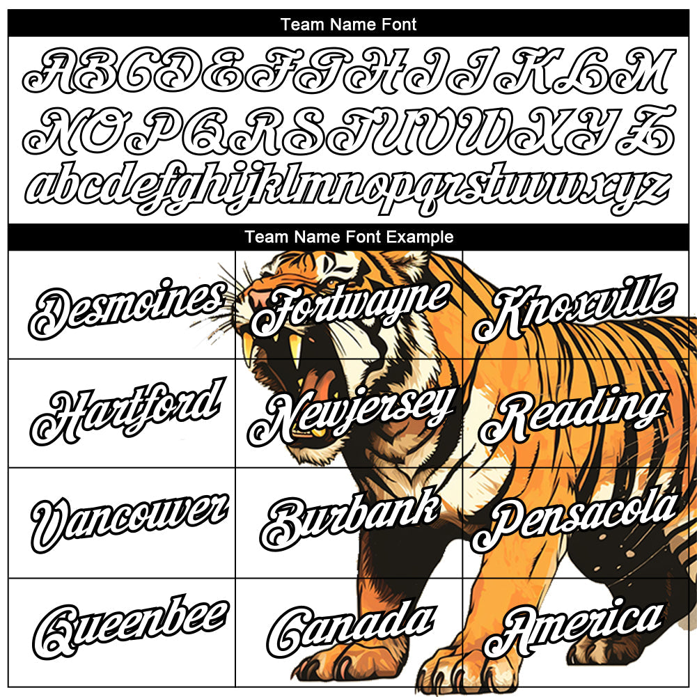 Custom White Black 3D Pattern Design Tiger Performance T-Shirt view 3