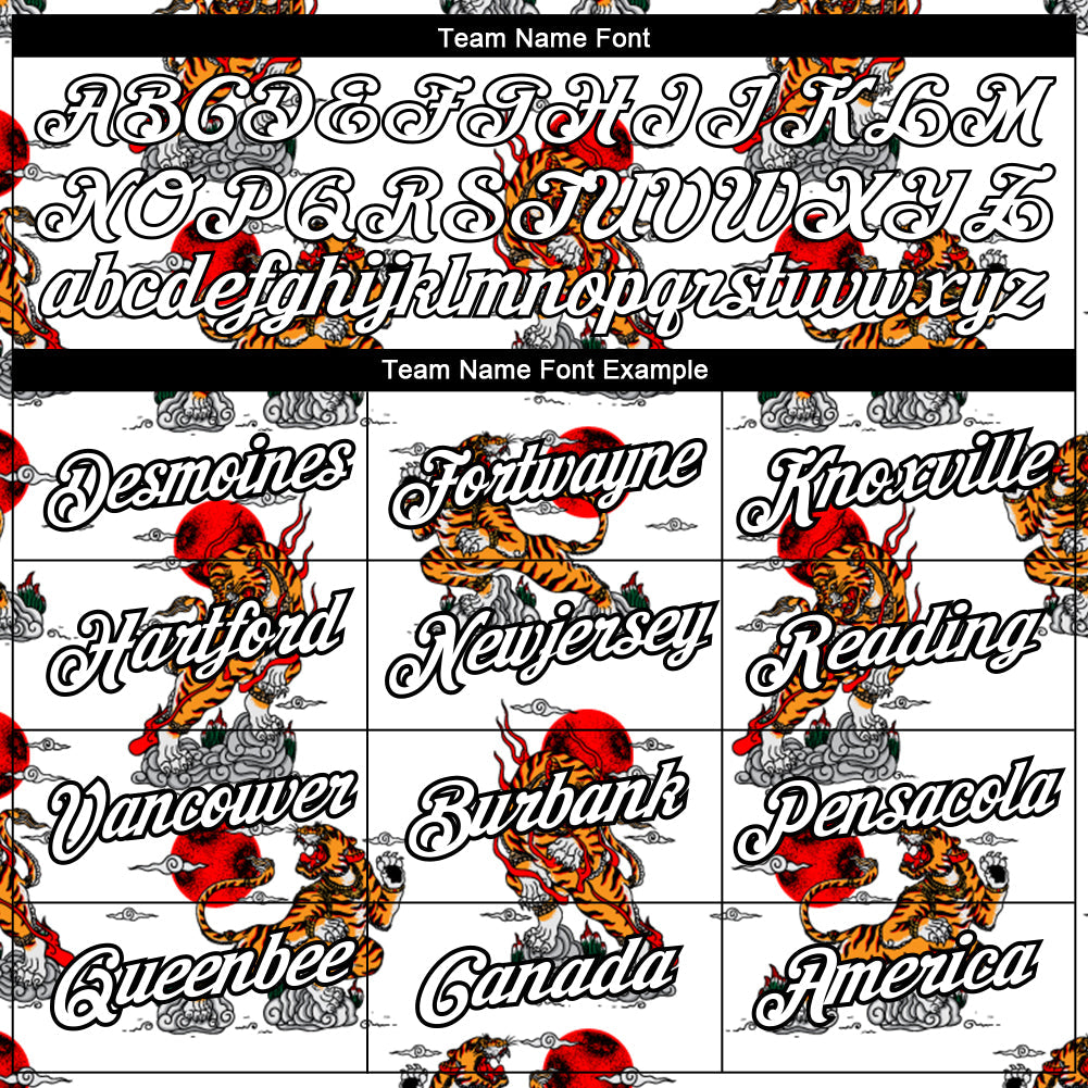 Custom White Black 3D Pattern Design Tiger Performance T-Shirt view 3