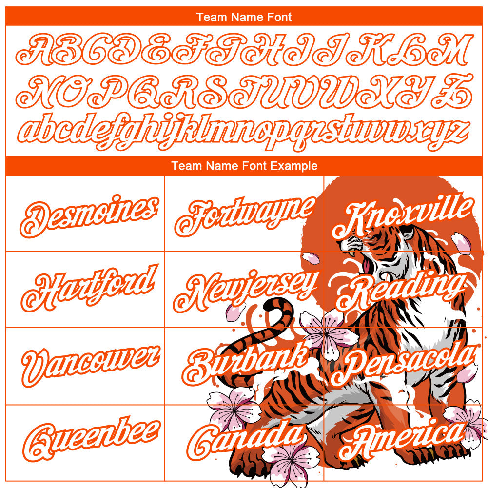 Custom White Orange 3D Pattern Design Tiger Performance T-Shirt view 3