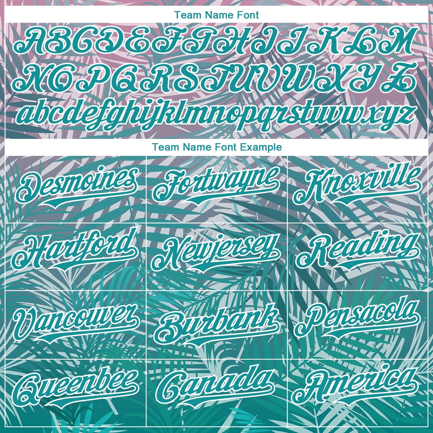 Custom Teal White 3D Pattern Design Tropical Hawaii Palm Leaves Authentic Baseball Jersey view 4