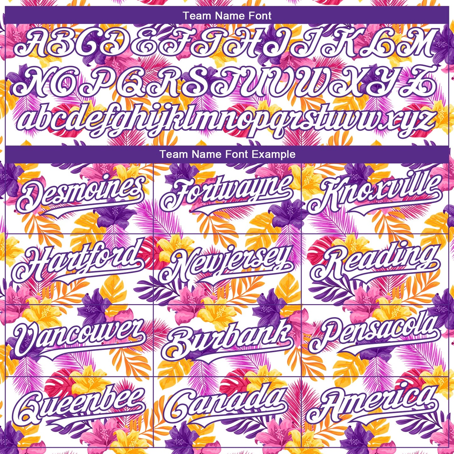 Custom White Purple 3D Pattern Design Tropical Flower And Hawaii Palm Leaves Authentic Baseball Jersey view 4