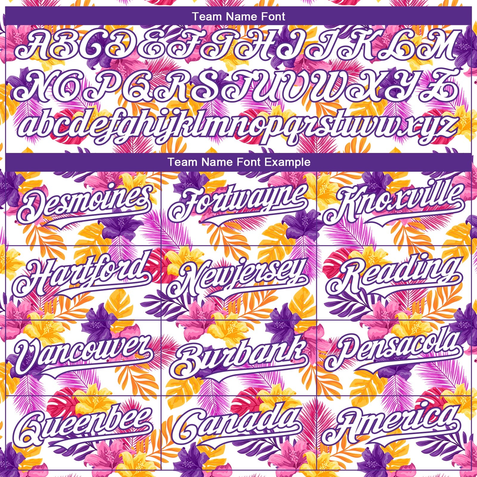 Custom White Purple 3D Pattern Design Tropical Flower And Hawaii Palm Leaves Authentic Baseball Jersey view 4