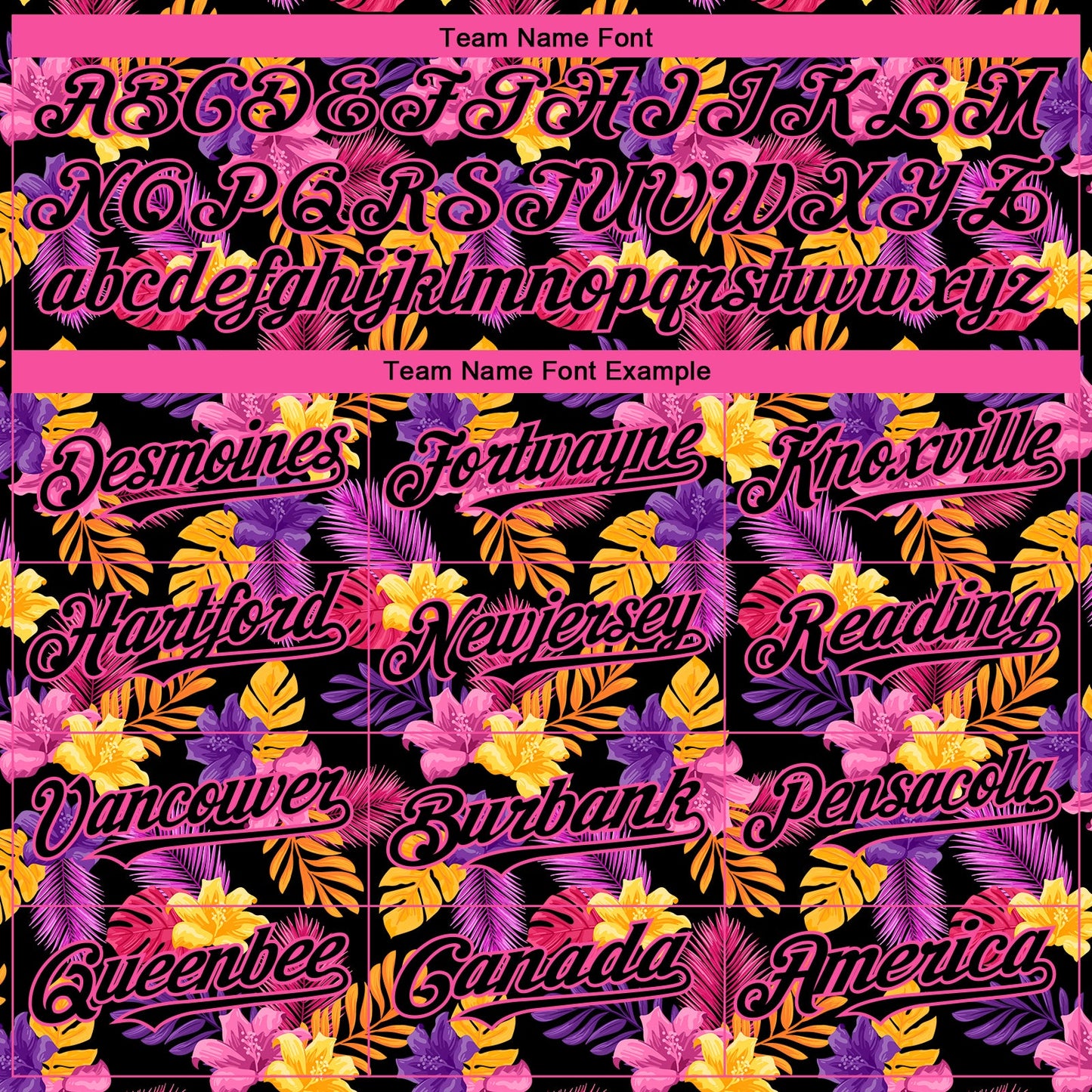 Custom Black Pink 3D Pattern Design Tropical Flower And Hawaii Palm Leaves Authentic Baseball Jersey view 4