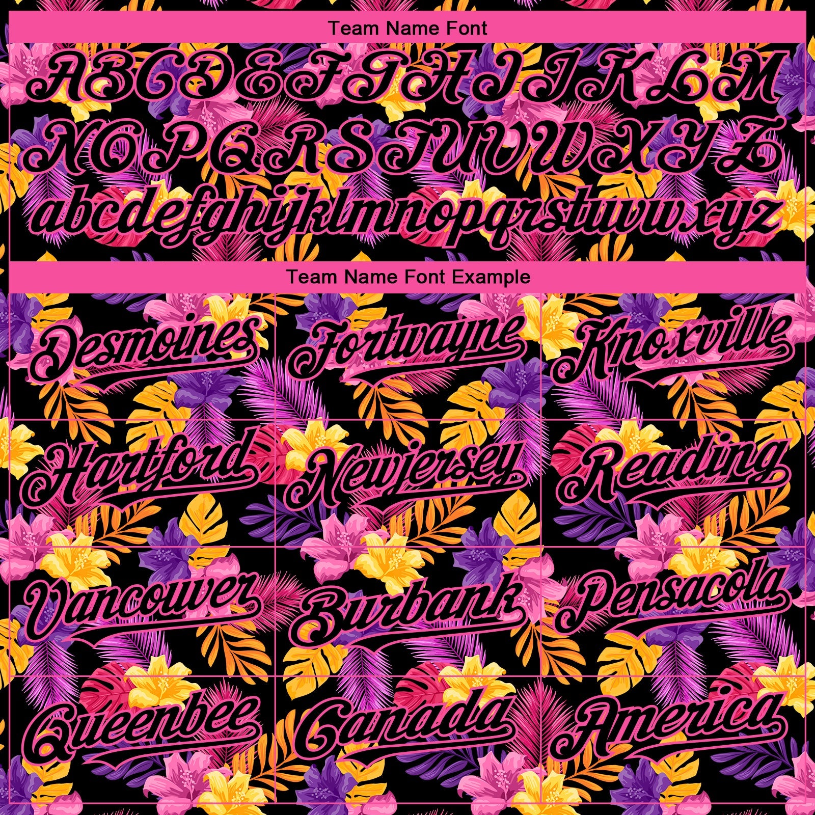 Custom Black Pink 3D Pattern Design Tropical Flower And Hawaii Palm Leaves Authentic Baseball Jersey view 4