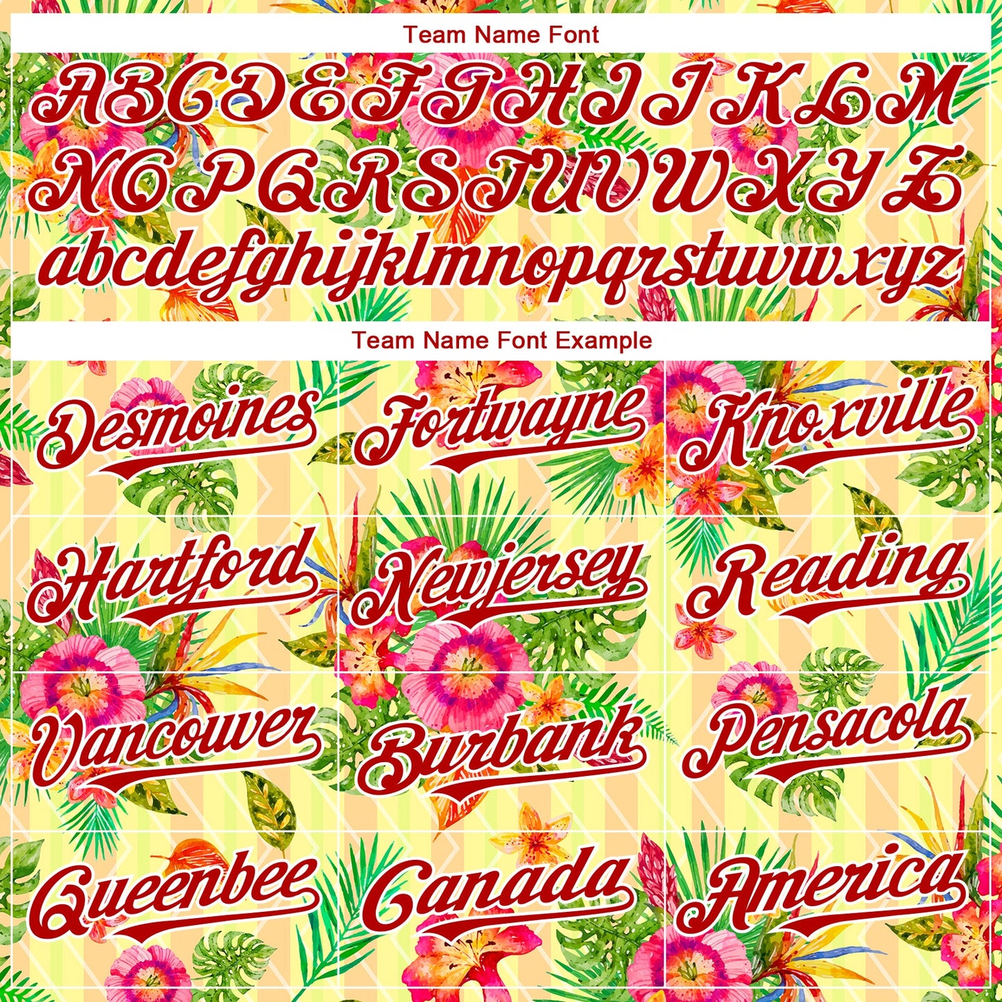 Custom Neon Yellow Red-White 3D Pattern Design Tropical Flower And Hawaii Palm Leaves Authentic Baseball Jersey view 4