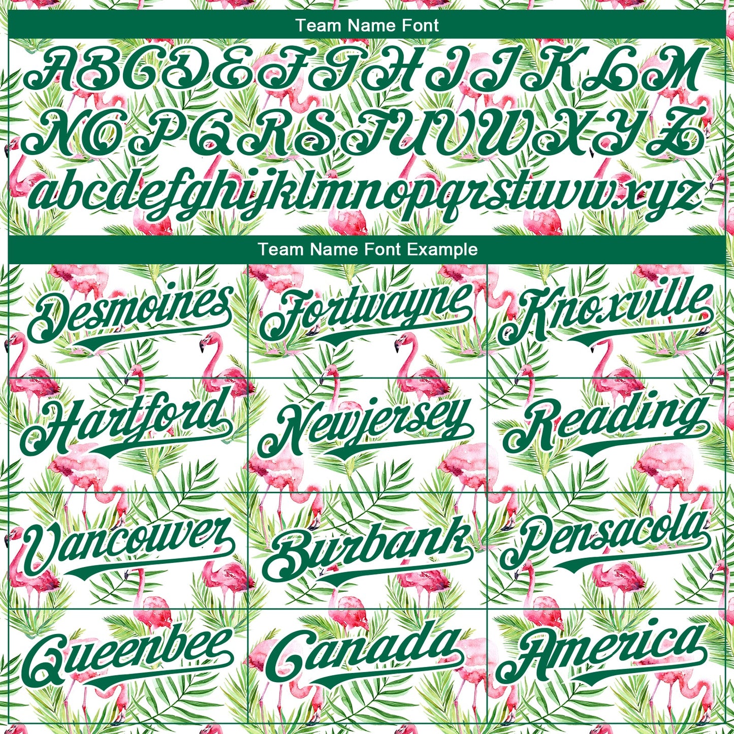 Custom White Kelly Green 3D Pattern Design Tropical Hawaii Palm Leaves And Flamingo Authentic Baseball Jersey view 4