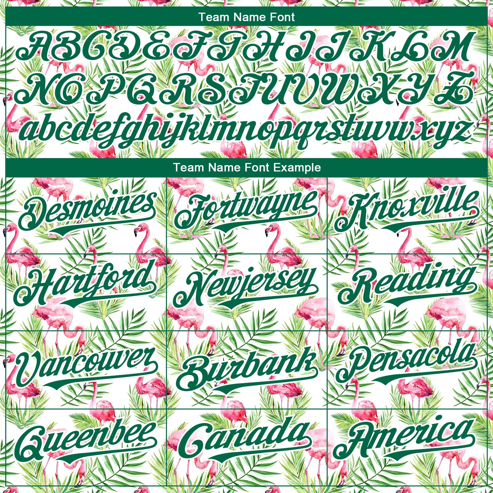 Custom White Kelly Green 3D Pattern Design Tropical Hawaii Palm Leaves And Flamingo Authentic Baseball Jersey view 4