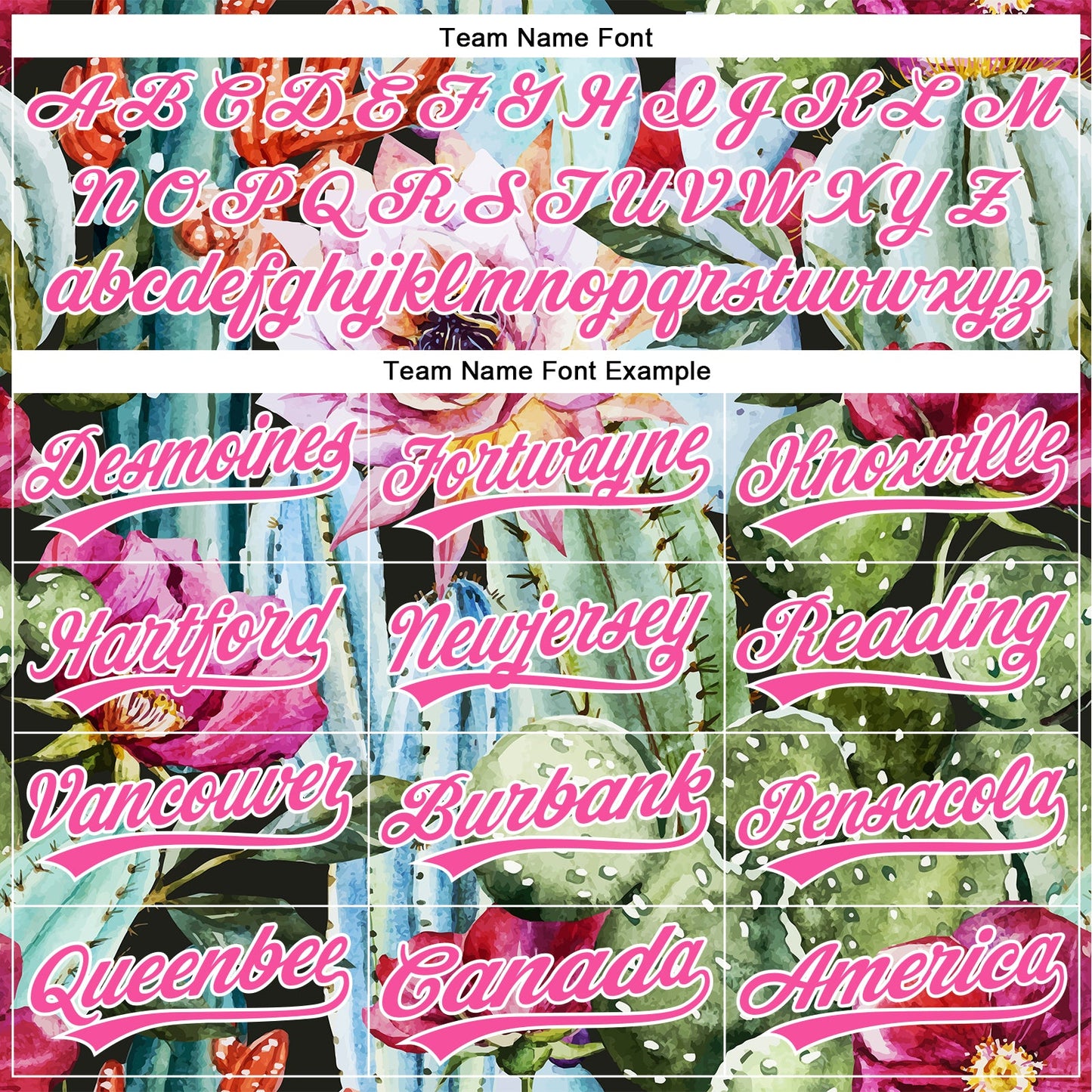 Custom Green Pink-White 3D Pattern Design Cactus Festival Authentic Baseball Jersey view 4
