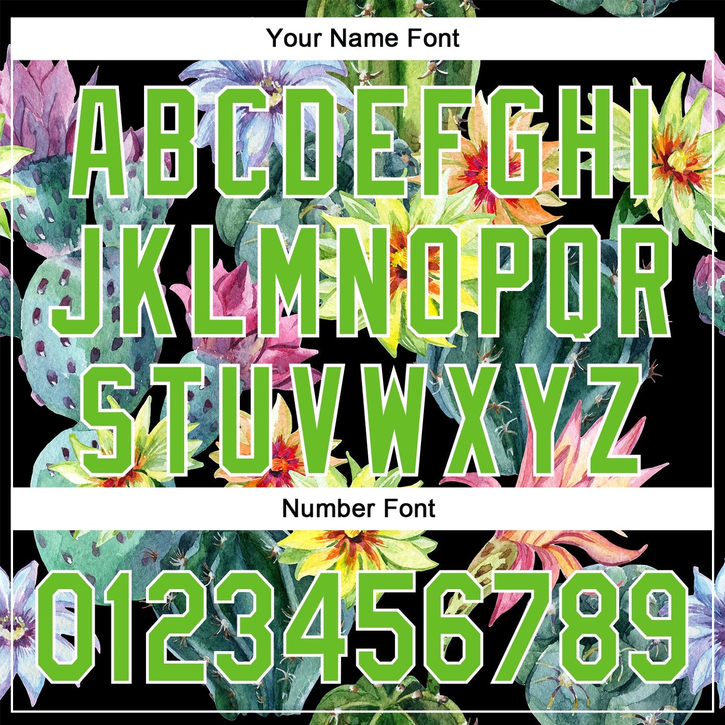 Custom Black Aurora Green-White 3D Pattern Design Cactus Festival Authentic Baseball Jersey view 5