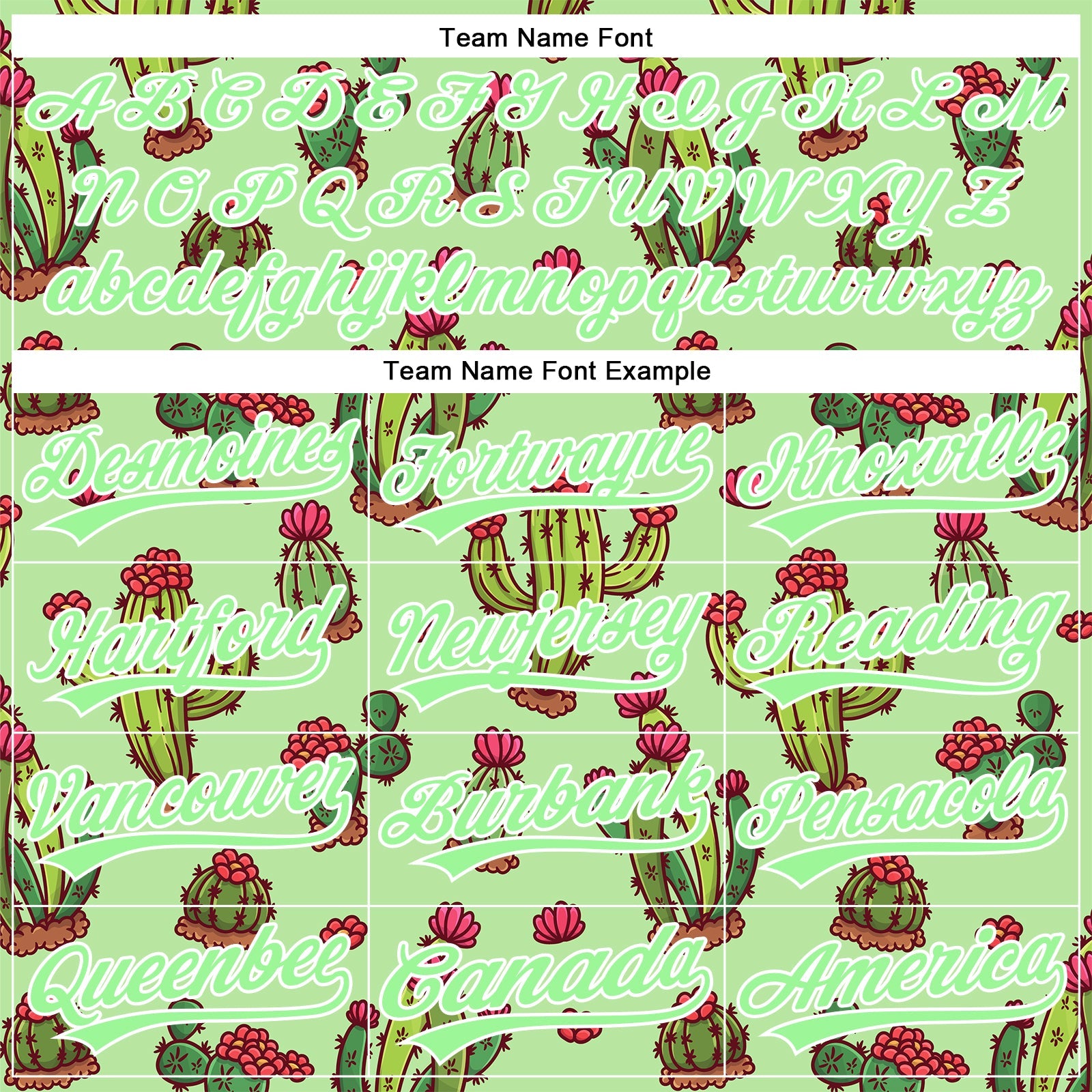 Custom Green Pea Green-White 3D Pattern Design Cactus Festival Authentic Baseball Jersey view 4