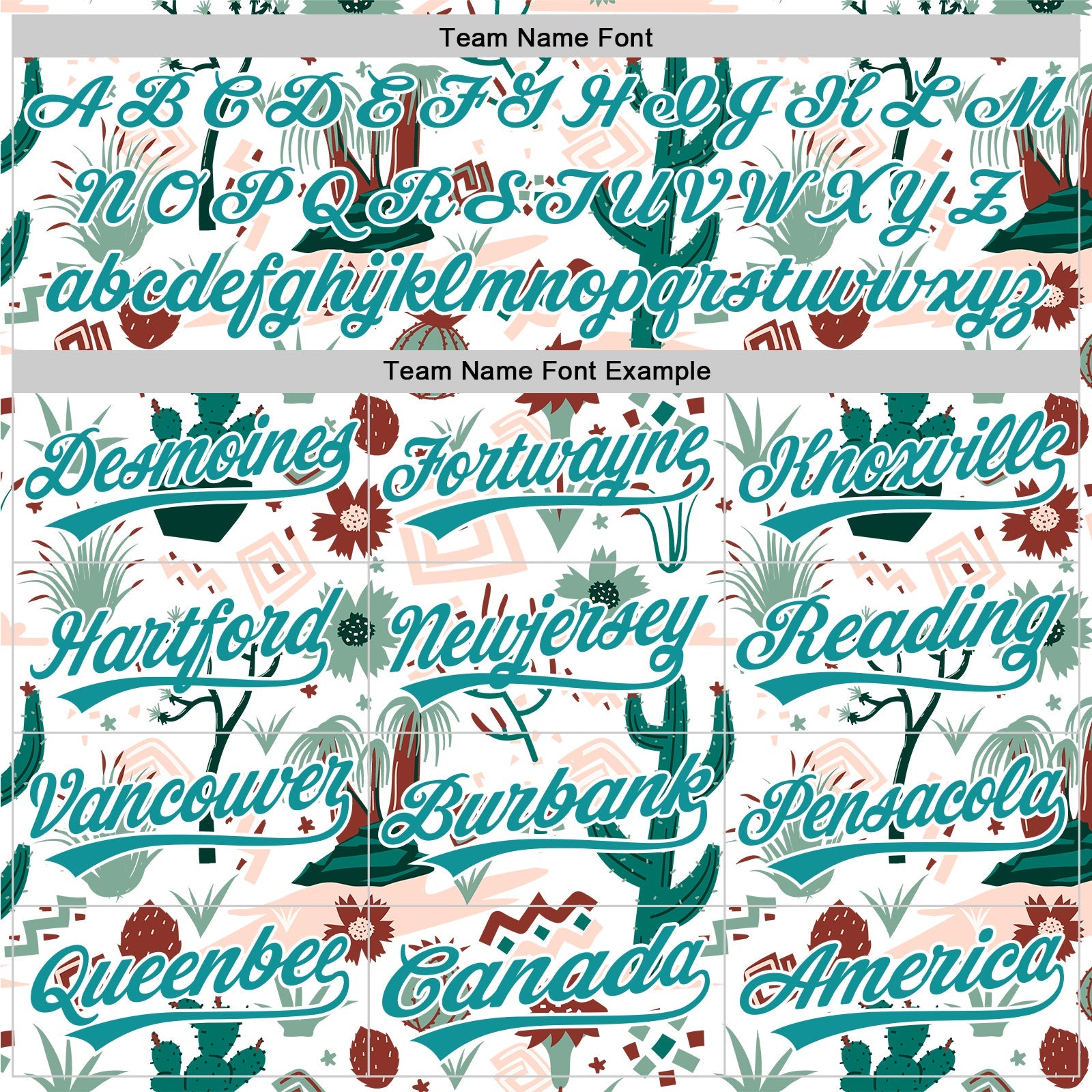 Custom White Teal 3D Pattern Design Cactus Festival Authentic Baseball Jersey view 4