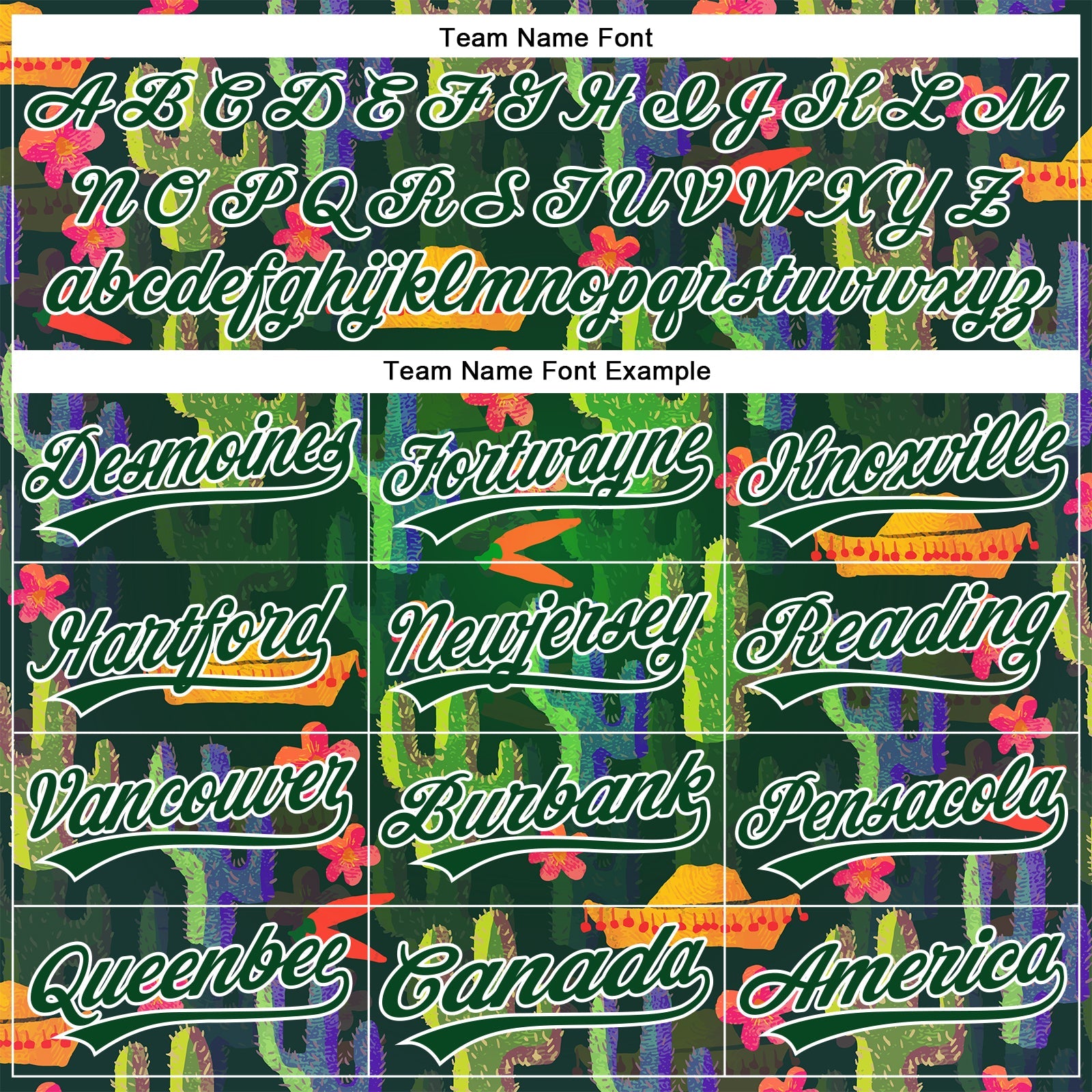 Custom Green White 3D Pattern Design Cactus Festival Authentic Baseball Jersey view 4