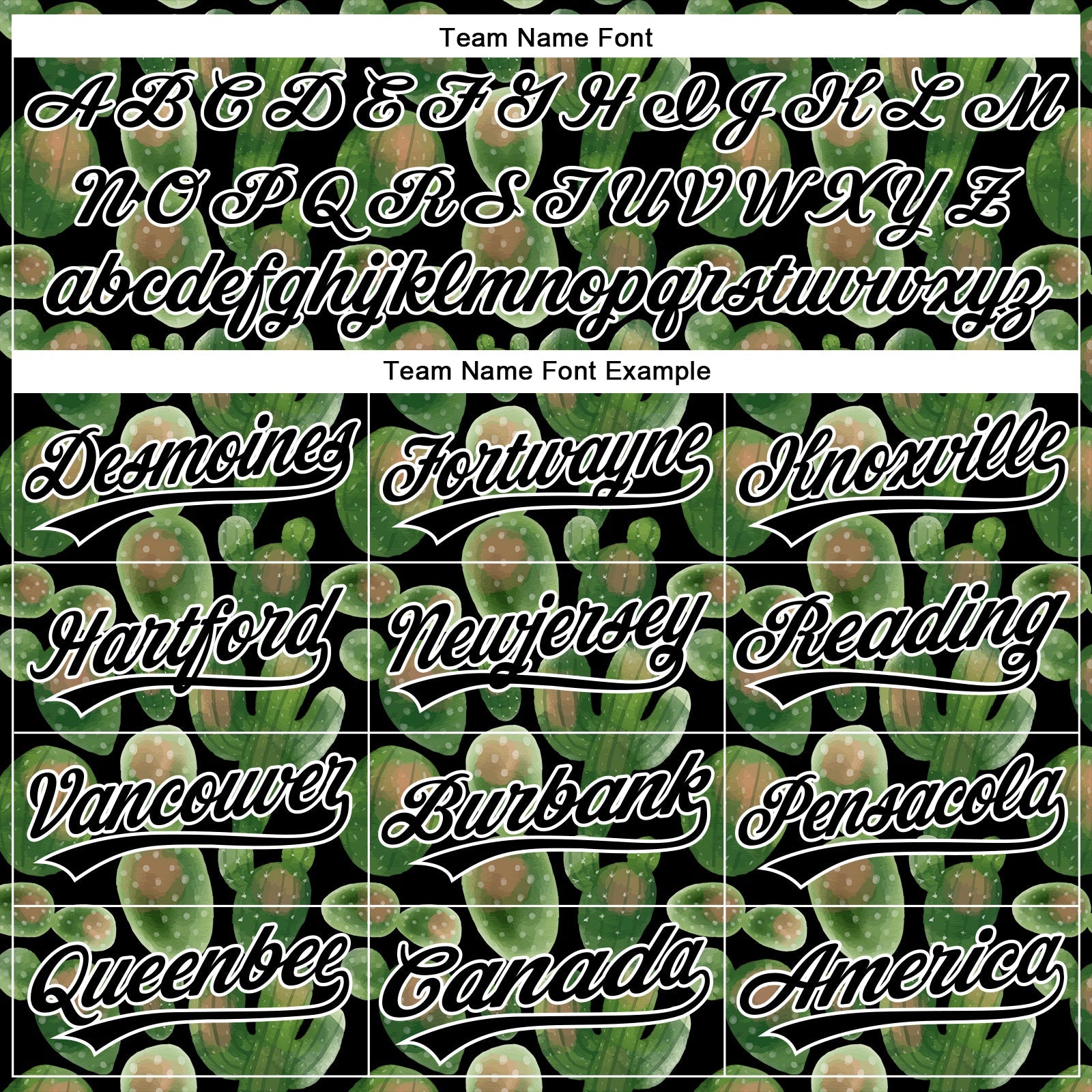 Custom Black White 3D Pattern Design Cactus Festival Authentic Baseball Jersey view 4