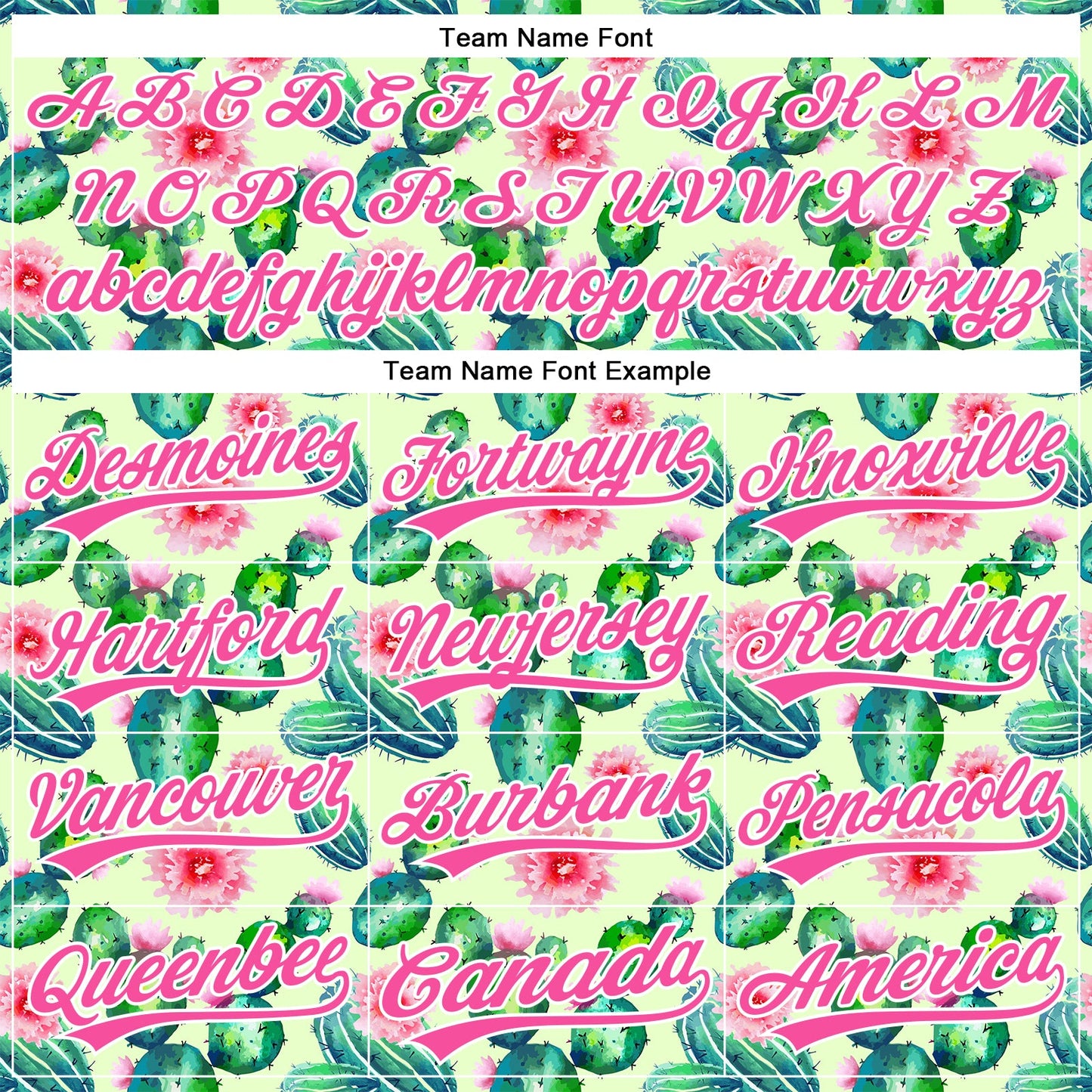 Custom Green Pink-White 3D Pattern Design Cactus Festival Authentic Baseball Jersey view 4