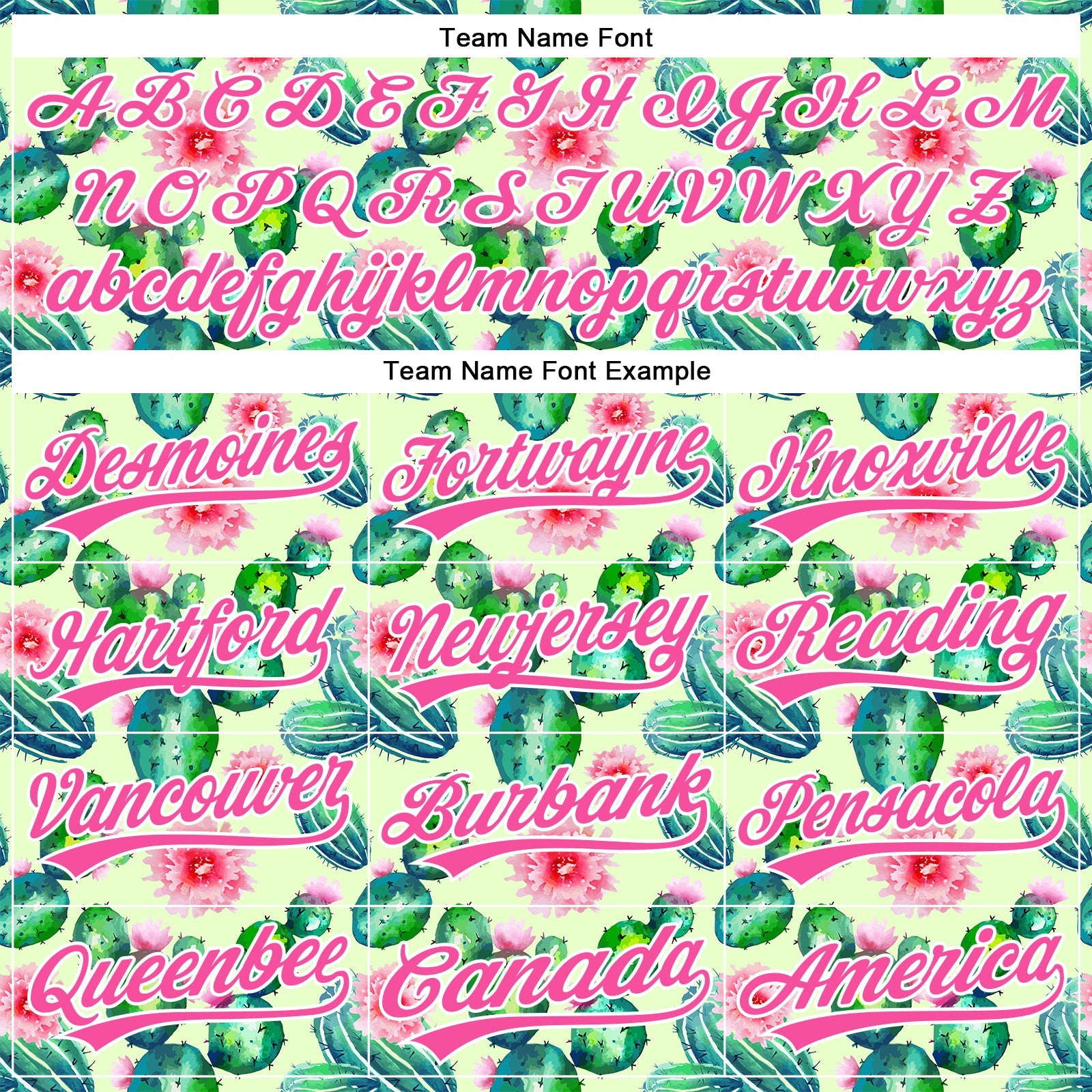 Custom Green Pink-White 3D Pattern Design Cactus Festival Authentic Baseball Jersey view 4