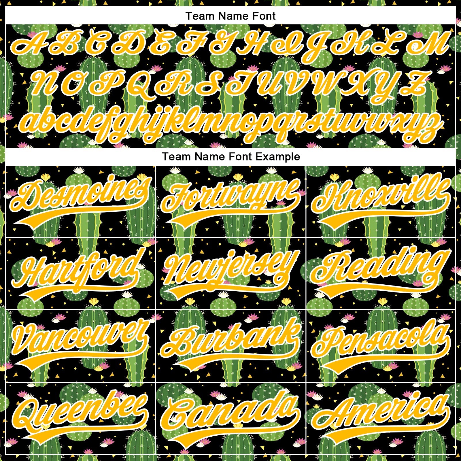 Custom Black Gold-White 3D Pattern Design Cactus Festival Authentic Baseball Jersey view 4