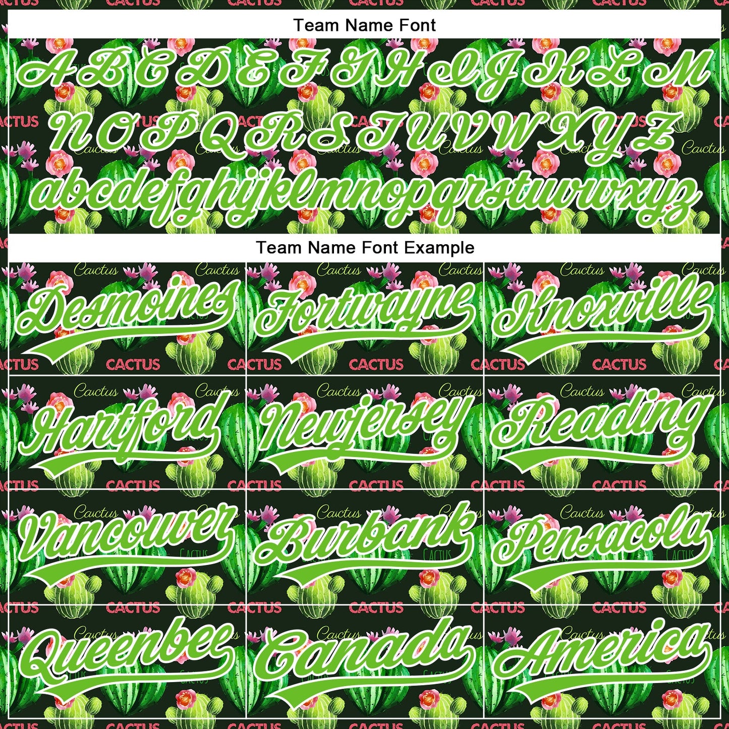 Custom Black Aurora Green-White 3D Pattern Design Cactus Festival Authentic Baseball Jersey view 4