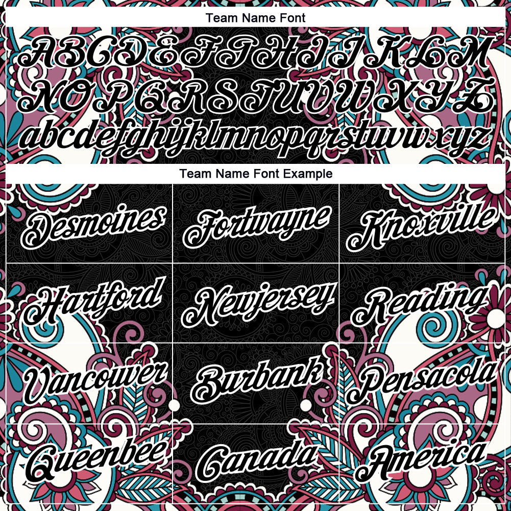 Custom Black White 3D Pattern Floral Design Performance T-Shirt view 3