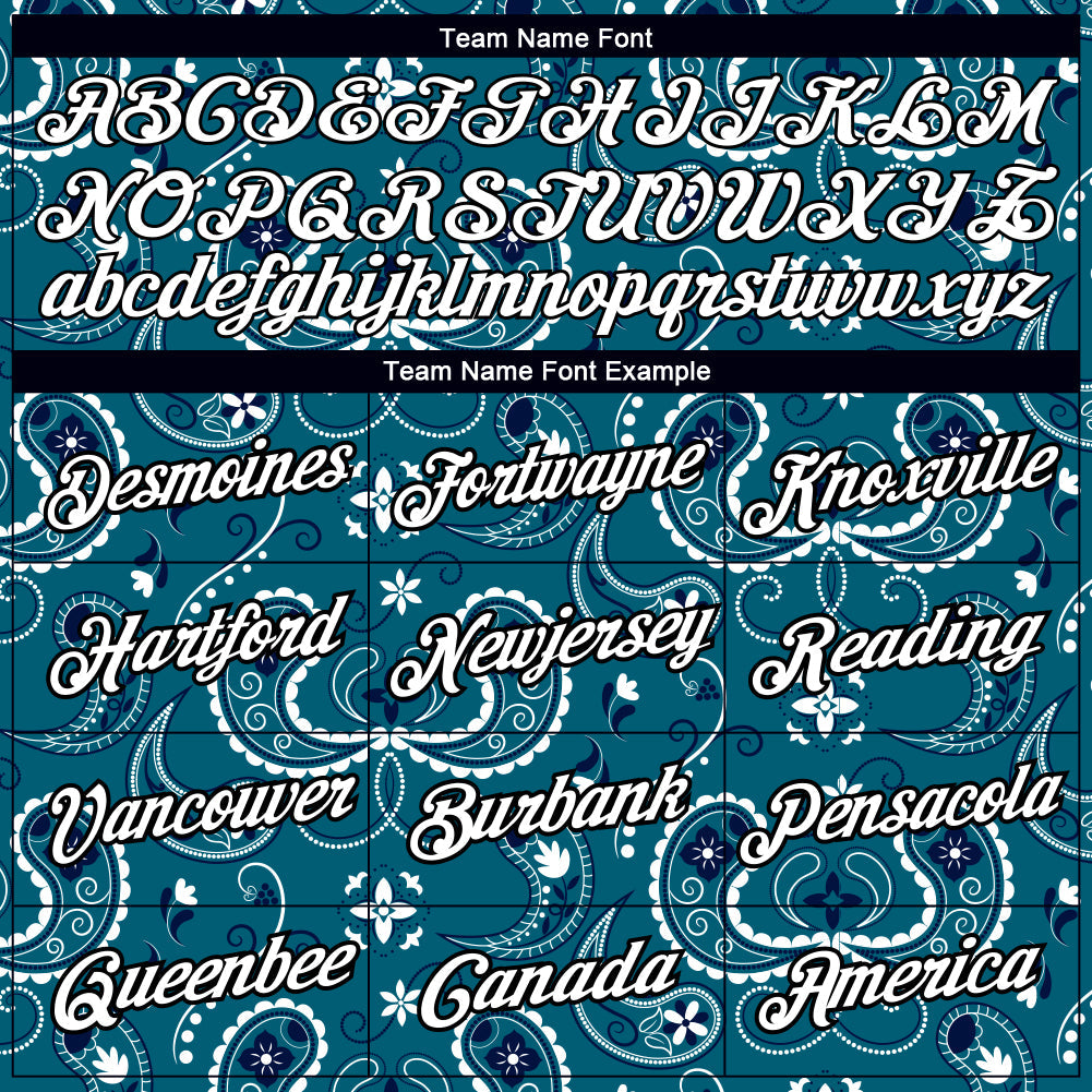 Custom Teal White-Black 3D Pattern Floral Design Performance T-Shirt view 3