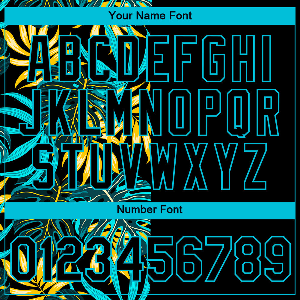 Custom Black Lakes Blue 3D Pattern Design Hawaii Tropical Palm Leaves Performance T-Shirt view 4
