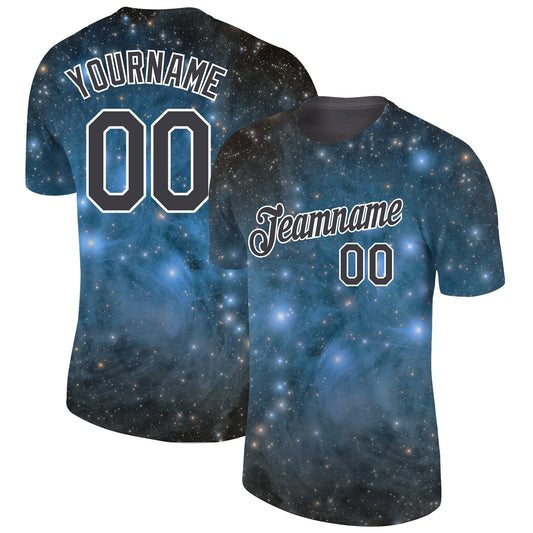 Custom Tie Dye Black-White 3D Performance T-Shirt - Main View